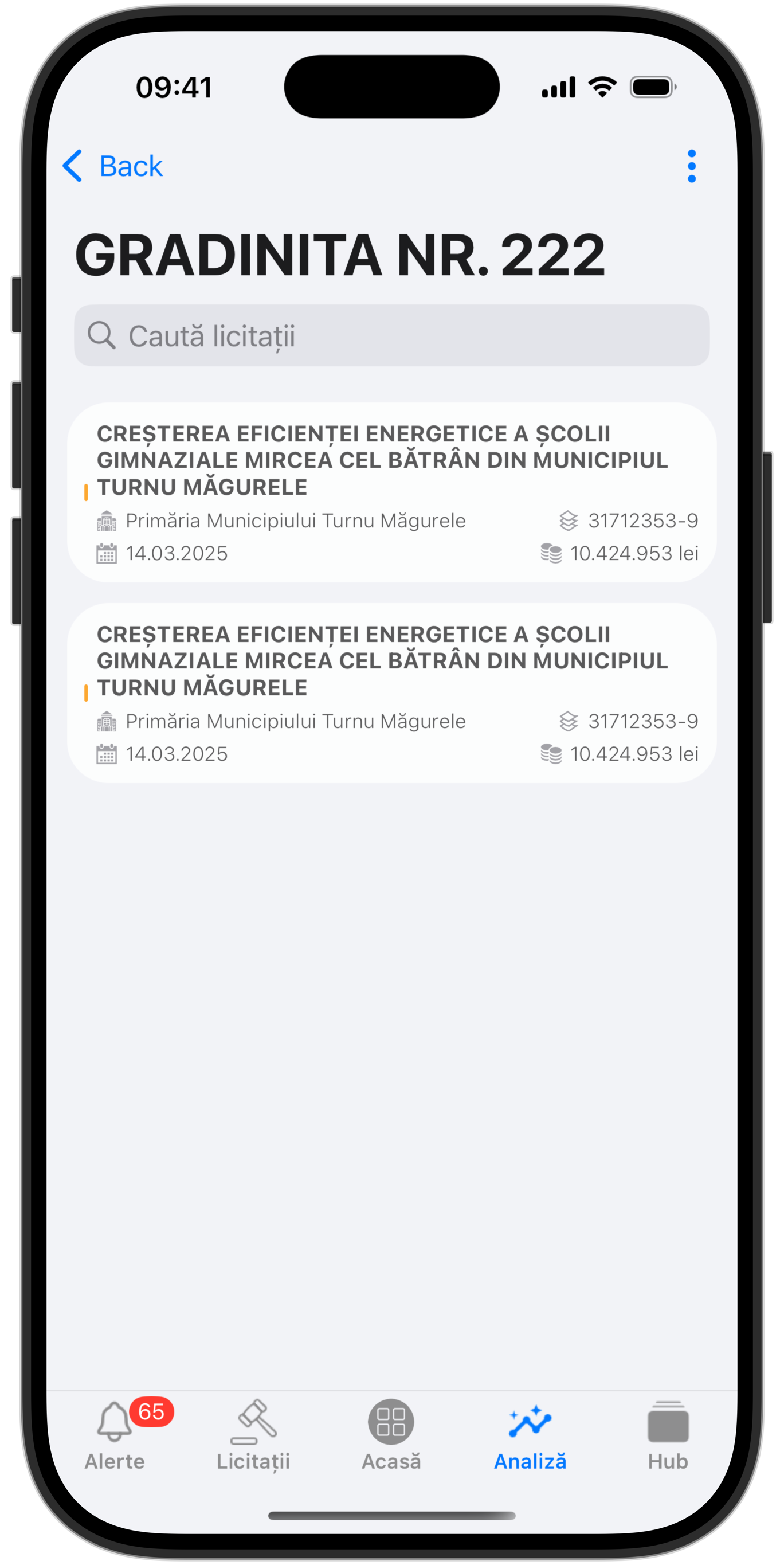 licitatii.app phone urmărește licitații